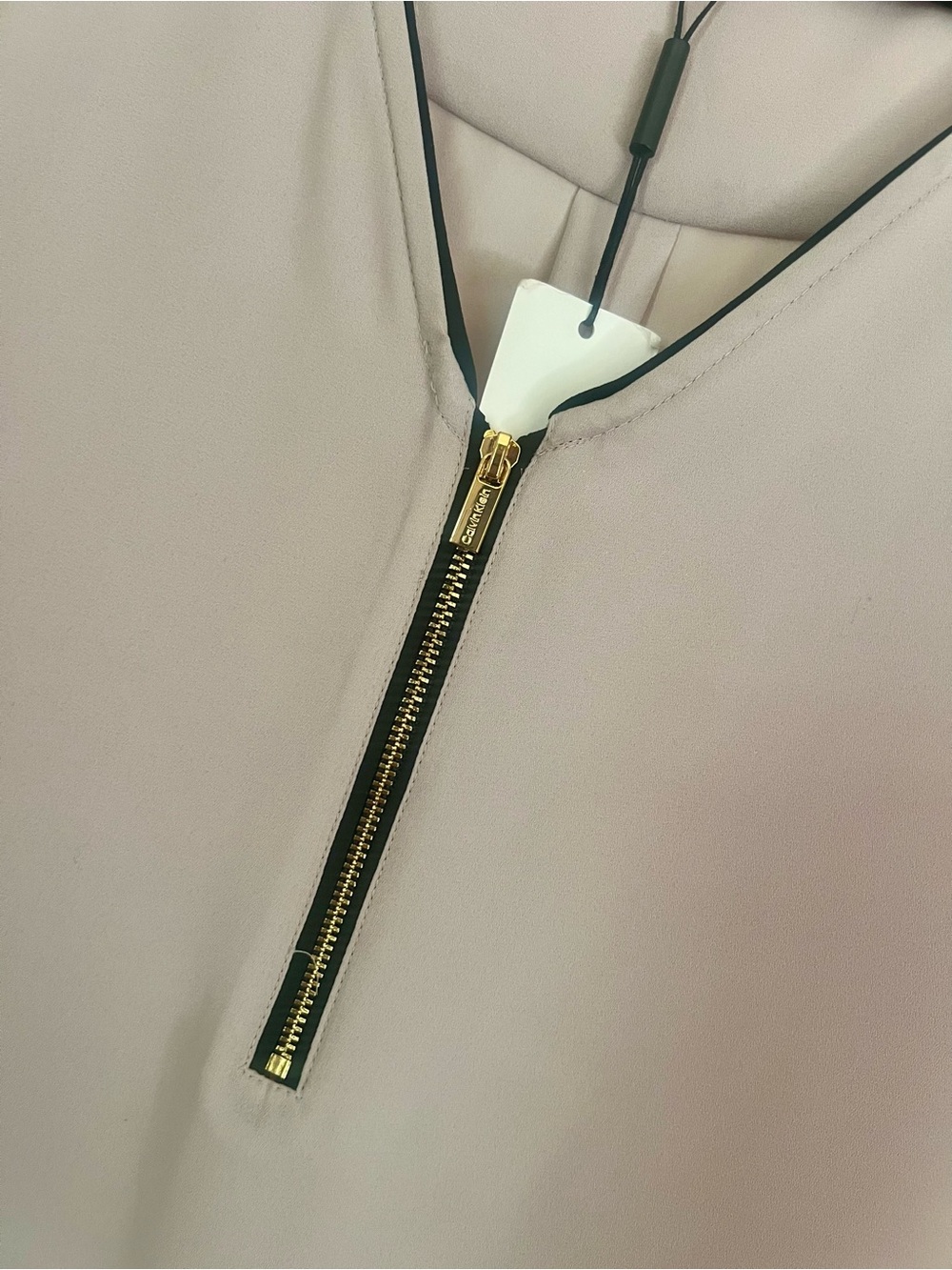Calvin Klein  Zip-Front V-Neck Tank - Picture 3 of 7